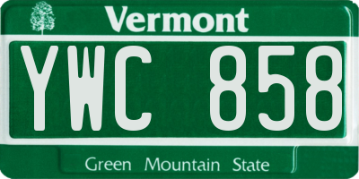 VT license plate YWC858