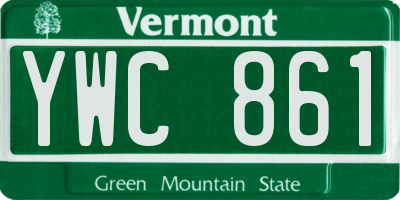 VT license plate YWC861