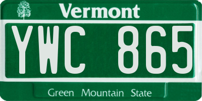 VT license plate YWC865