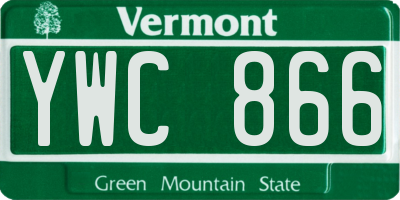 VT license plate YWC866