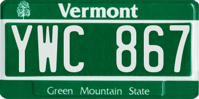 VT license plate YWC867