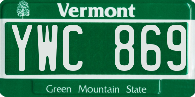 VT license plate YWC869