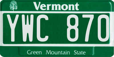 VT license plate YWC870