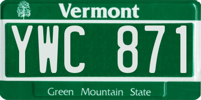 VT license plate YWC871