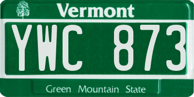 VT license plate YWC873