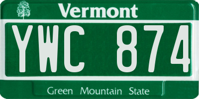 VT license plate YWC874