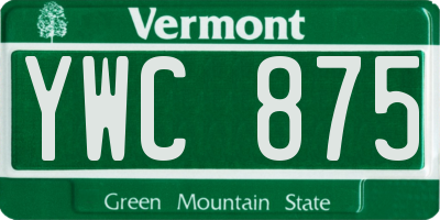 VT license plate YWC875