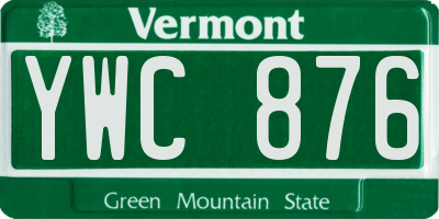 VT license plate YWC876