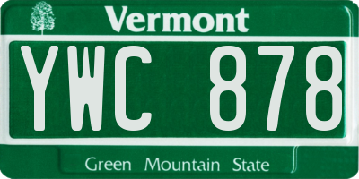 VT license plate YWC878
