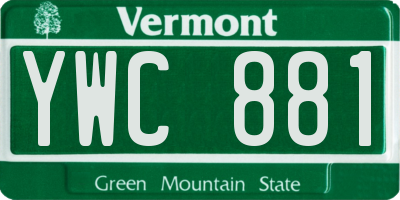 VT license plate YWC881