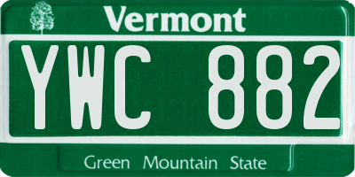 VT license plate YWC882