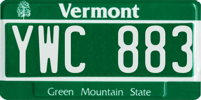 VT license plate YWC883