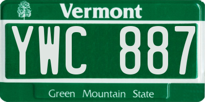 VT license plate YWC887