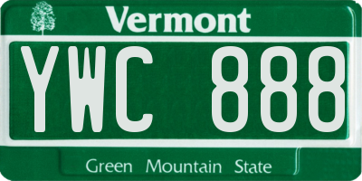 VT license plate YWC888