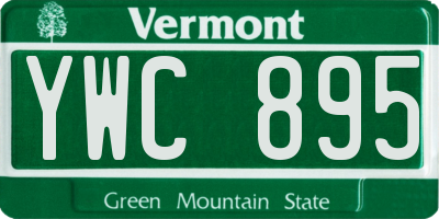 VT license plate YWC895