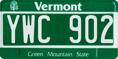 VT license plate YWC902