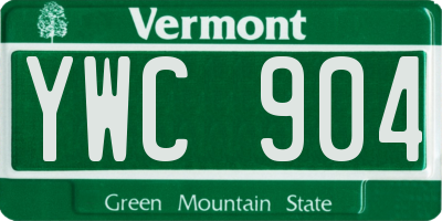 VT license plate YWC904