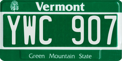 VT license plate YWC907