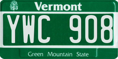 VT license plate YWC908