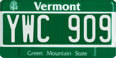 VT license plate YWC909