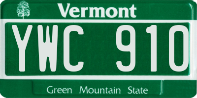 VT license plate YWC910