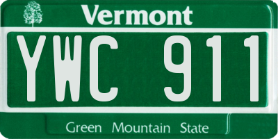 VT license plate YWC911