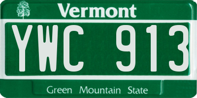 VT license plate YWC913