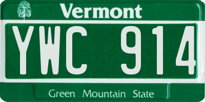 VT license plate YWC914