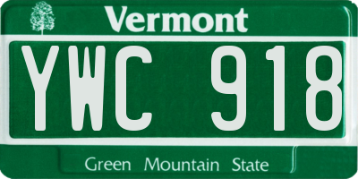 VT license plate YWC918