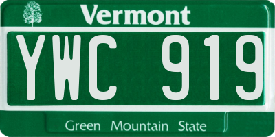 VT license plate YWC919