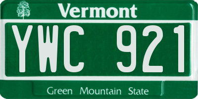 VT license plate YWC921