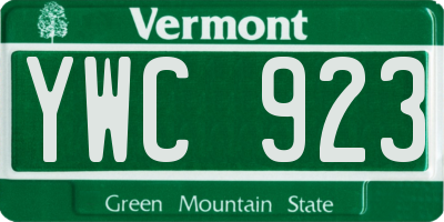 VT license plate YWC923