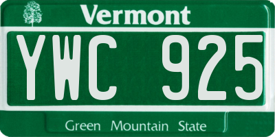 VT license plate YWC925