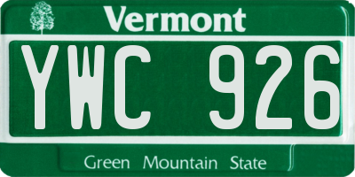 VT license plate YWC926