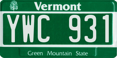 VT license plate YWC931