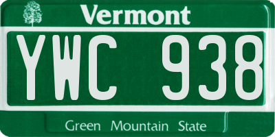 VT license plate YWC938