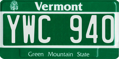 VT license plate YWC940