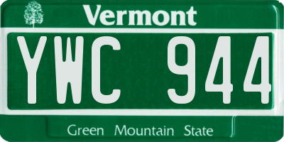 VT license plate YWC944