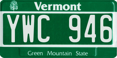 VT license plate YWC946