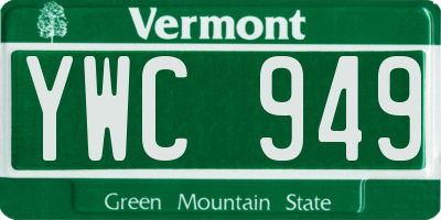 VT license plate YWC949
