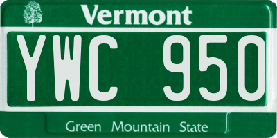 VT license plate YWC950
