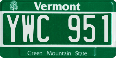 VT license plate YWC951