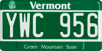 VT license plate YWC956