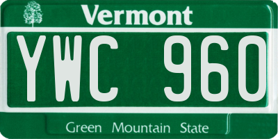 VT license plate YWC960