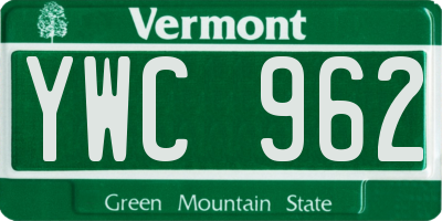 VT license plate YWC962