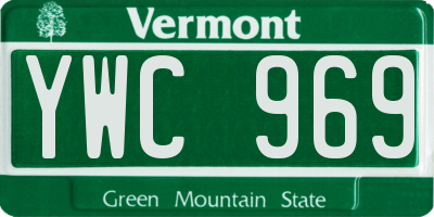 VT license plate YWC969