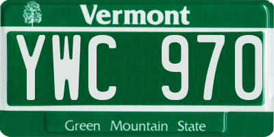 VT license plate YWC970