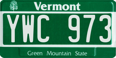 VT license plate YWC973