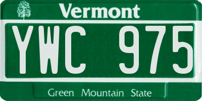 VT license plate YWC975