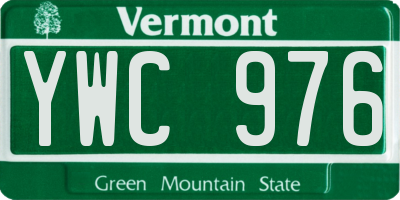 VT license plate YWC976